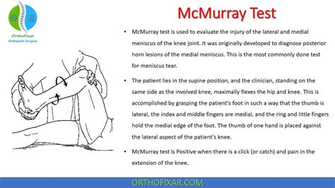 positive test for meniscus tear